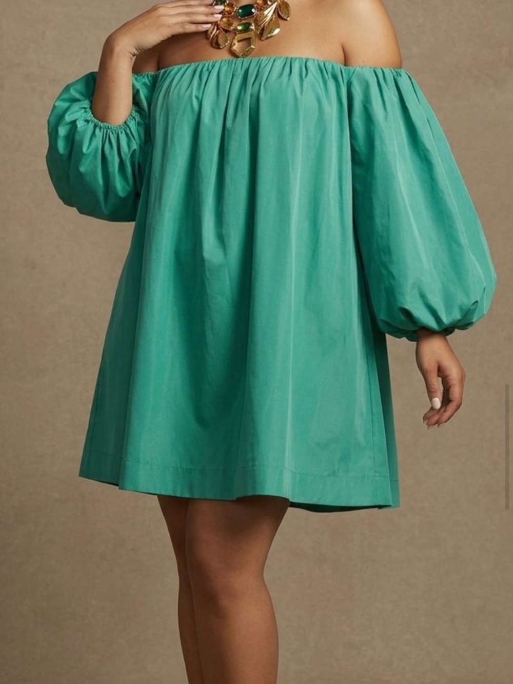 Mare Mare Anthropologie Women’s XL Dress Puff Sleeve Shine Off Shoulder NWT Chic